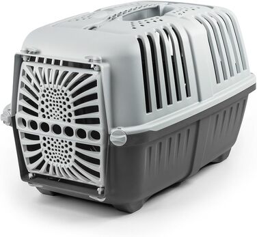 Транспортний бокс для собак Lionto, 55x36x36 см, з ручкою, для собак та котів, до 15 кг, блакитний