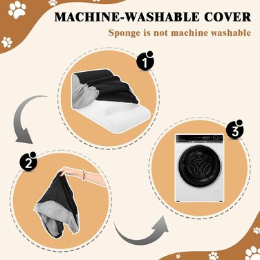 Сходинки для тварин JUOIFIP на 4 сходинки, для маленьких собак, з щільним губчатим матеріалом, неслизькі чорно-сірі сходинки для собак та котів