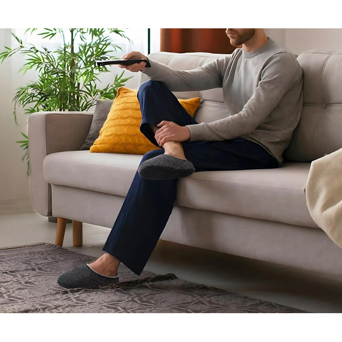 Чоловічі тапочки COFACE з м'якою піною Memory Foam - зручні домашні капці для дому та вулиці (Чорний, 44 EU)