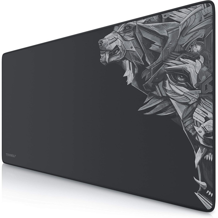 Кисмат TITANWOLF XXL Speed - великий килимок для миші 900x400 мм з антиковзаючим покриттям та мотивом TITANWOLF