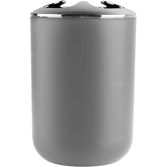 Комплект аксесуарів для ванної кімнати на 6 предметів: дозатор для мила, мильниця, тримач для зубних щіток, стакан для ополіскування, тримач для унітазу, сміттєвий бак (сірий)