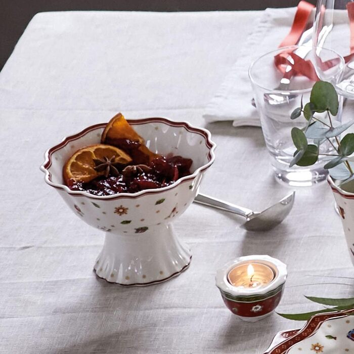 Десертна чаша на ніжці Villeroy & Boch Toy's Delight, преміум порцеляна, біло-червона