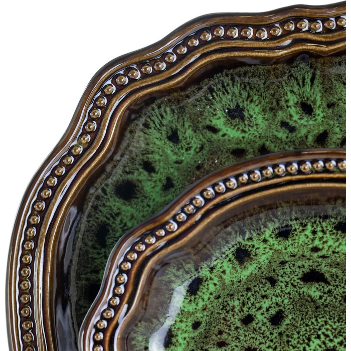 Набір посуду Elama, 16 предметів, кераміка, смарагдово-зелений (Jadegrün)