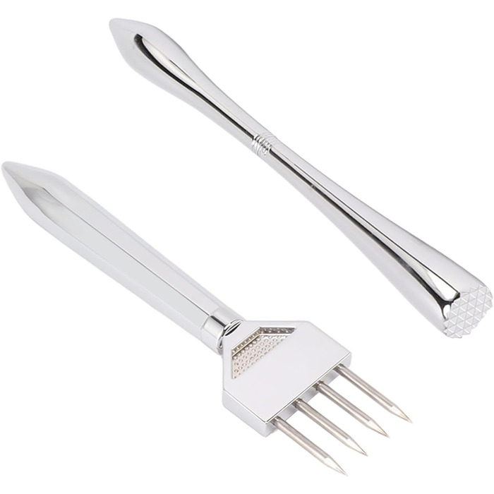 Ice pick, metal, stainless steel, ice axe, ice breaker, ice chisel, ice removal pick, crushed ice tool for kitchen bars, bartenders (A)