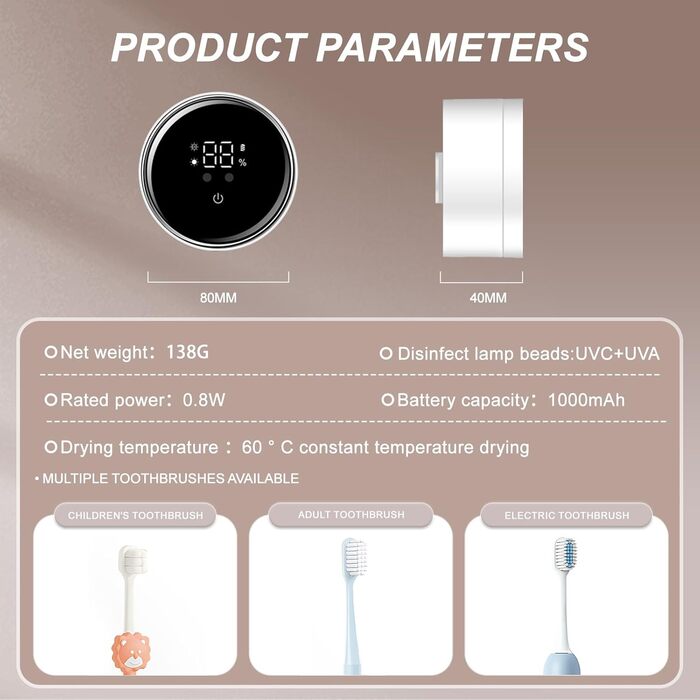 Roadtime Electric UV Toothbrush Holder with Drying, No Drilling, Automatic Sensor Brush Holder, Toothbrush Disinfectant, Portable Toothbrush and Razor Sterilizer