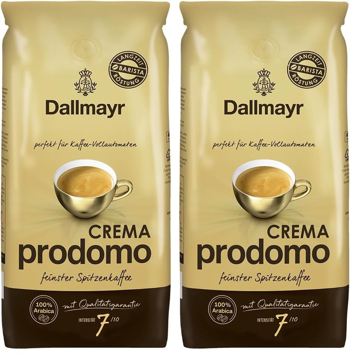 Кава в зернах Dallmayr Crema D'Oro Medium Roast, середній обсмал, 1 кг (набір 2 шт)