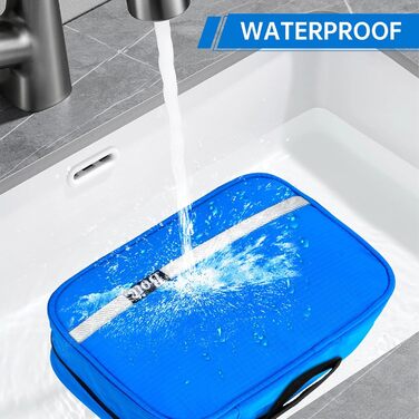 Сумка для туалетних аксесуарів на блискавці, дорожня, унісекс, з 4 відділеннями, Caping Oxford (Блакитний)