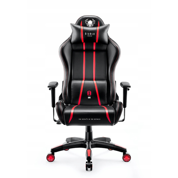 Ігрове крісло Diablo Chairs X-One 2.0, екошкіра, чорно-червоне