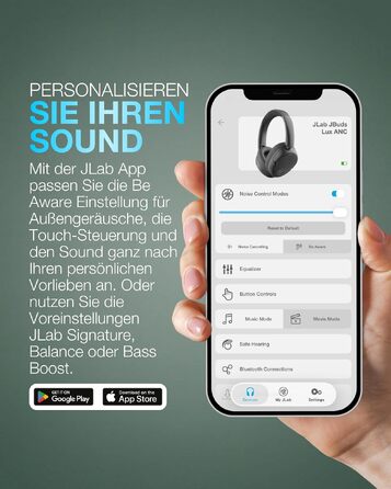 Бездротові накладні навушники JLab JBuds LUX ANC з активним шумозаглушенням, Bluetooth, колір Sage (шалфей)
