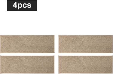 Ковзаючі килимки на сходи COSY HOMEER, 71.1 x 22.9 см, 4 шт., бежеві. Захист для дітей та домашніх тварин, 100% поліестер, TPE-підкладка