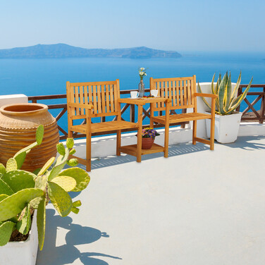 Relaxdays Garden Bench with Table