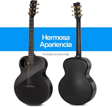 Електроакустична гітара Enya X4 Pro Mini 3/4 - Початковий набір для дітей та дорослих з підсилювачем Smart AcousticPlus, чорний колір