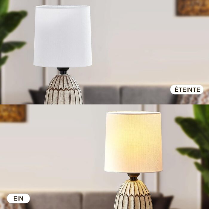 Настільна лампа GyroVu з ротангу, 2 шт. в наборі, бохо-стиль, патрон E27, для спальні, вітальні, читання