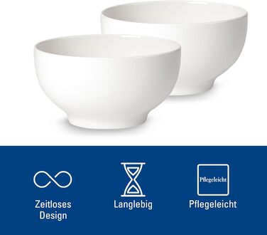 Набір кавових чашок Villeroy & Boch For Me 2 шт. 290 мл білий, порцеляна, для кави та чаю, можна мити в посудомийній машині та використовувати в мікрохвильовці