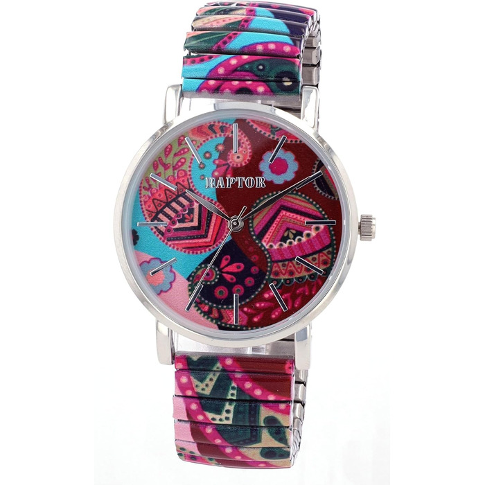 Жіночий кольоровий наручний годинник Raptor Colorful Edition з розтяжним ремінцем — модний аксесуар для жінок та людей похилого віку