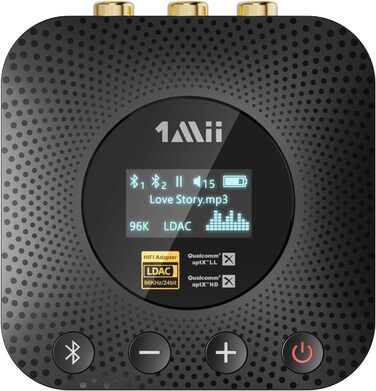 1Mii B06HD Bluetooth 5.1 Аудіоприймач: HiFi, aptX HD, Low Latency, 3.5mm/Cinch, 15 годин роботи