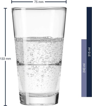 Leonardo Event Tumbler Glasses, Set of 12, Dishwasher-Safe Highball Glasses, Classic-Style Drinking Cups, Drinkware Set, 12 Pieces, 315 ml, 061700