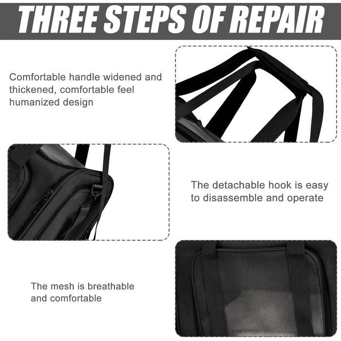 Транспортна переноска для котів Transportbox Katze, переноска для тварин, чорна, 3-6 кг, складана