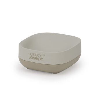 Тримач для мила Joseph Joseph Bathroom Slim компактна мильниця з антиковзаючим дном, біло-сталевий (бежевий)
