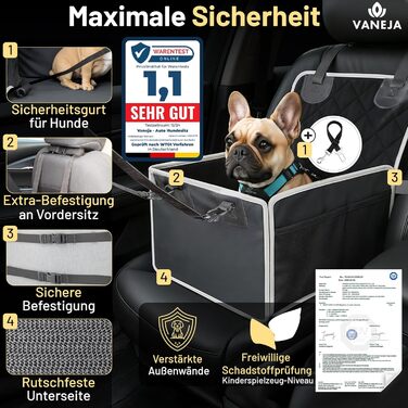 Автомобільний лежак для собак: безпечний, водовідштовхувальний, з посиленими стінками, сертифікований TÜV