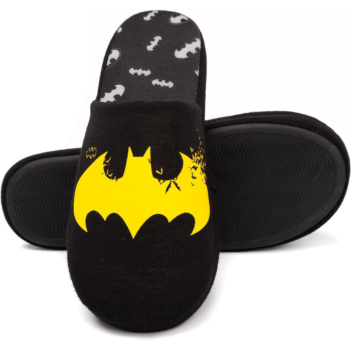 Тапочки DC Comics Batman для чоловіків, Dark Knight, логотип, чорні, 43/44 EU