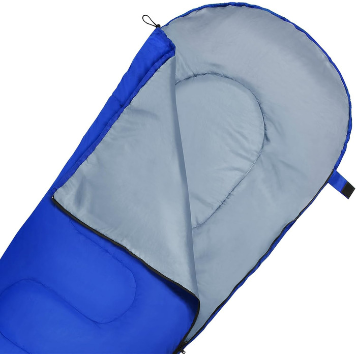 Спальний мішок Alpidex Mumienschlafsack 4 Seasons -17°C, 225x80 см, 400 GSM, ультралегкий, для кемпінгу та трекінгу (синій)