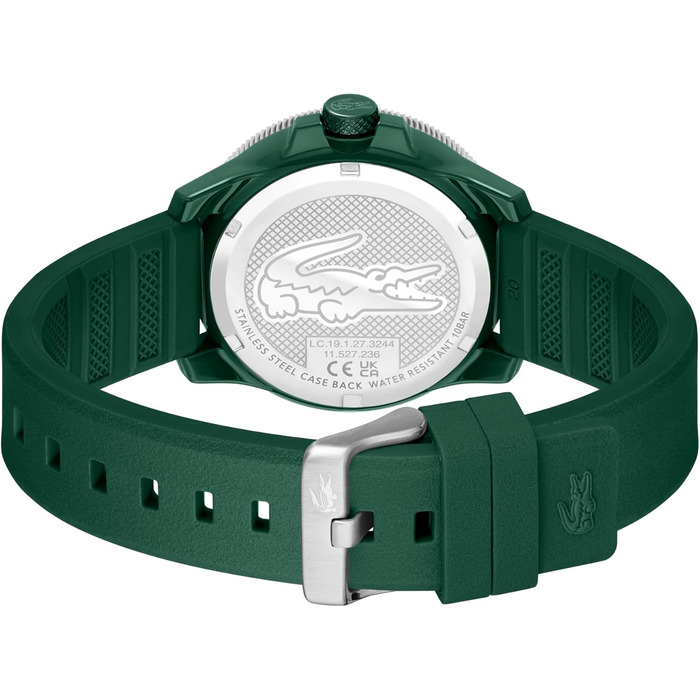 Годинник Lacoste 12.12 Scuba чоловічий, кварцовий, силіконовий ремінець (зелений)