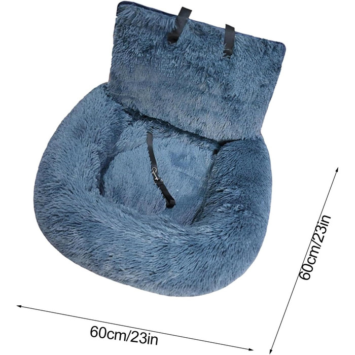 Автокрісло для собак | Підстилка-ліжко в авто | Знімне автокрісло для тварин | Безпечний крісло-ліжко для собак | М'яке, тепле автокрісло-ліжко для собак, сірий колір