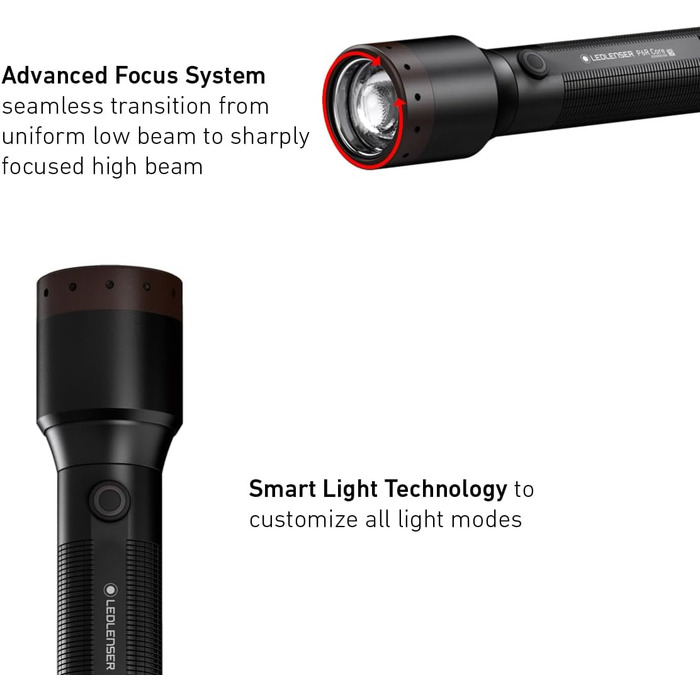 Ліхтарик Ledlenser P6R Core акумуляторний LED, 900 люмен, IP68, фокусування, USB зарядка, дальність 240 м