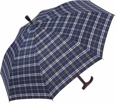 iX-brella Standing Screen, Height Adjustable with Wooden Handle - Blue Checkered