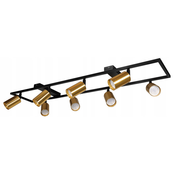 Стельовий світильник накладний 8xGU10 LED, золотий спот-прожектор, рухомі плафони, стиль лофт