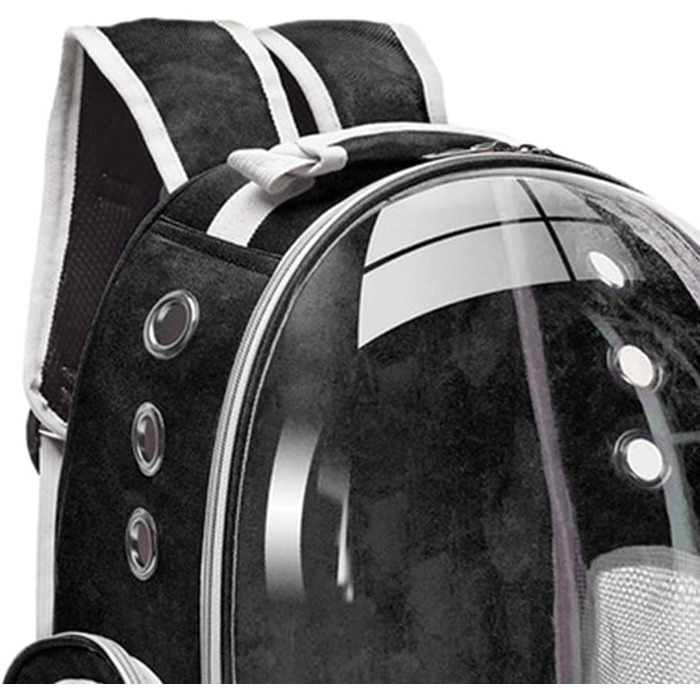 Рюкзак-переноска для кота MagiDeal Premium, велика прозора сумка для тварин, портативна, з вентиляцією, для котів та маленьких собак, водонепроникний, чорний