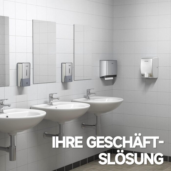 Настінний диспенсер для мила AnyDry, 800 мл, з вікном, срібний