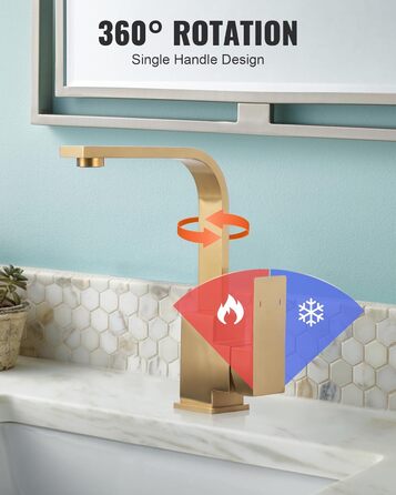 Кухонний змішувач з нержавіючої сталі, поворотний на 360°, для кухні, вантажівки, ванної кімнати, золотий