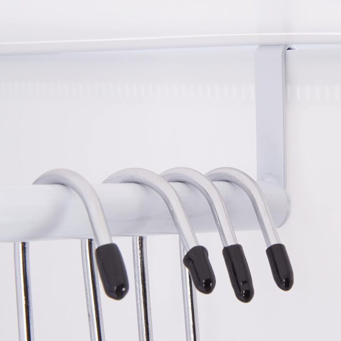 Relaxdays Clothes Rack System with 11 Compartments, Wardrobe with 2 Clothes Rails, DIY Plastic Plug-in Shelf, White