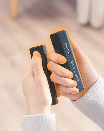 Електричний грієчка для рук Gaiatop 8000mAh з LED-ліхтариком, 2 шт. Магнітний, 3 температури, швидкий нагрів, для жінок, сім'ї, активного відпочинку, чорний