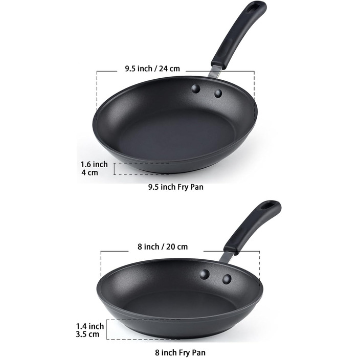 Cook N Home 02597 Професійний посуд з анодованого алюмінію, скло, чорний (сковорода)