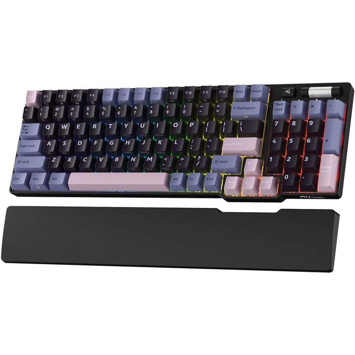 Механічна клавіатура RK ROYAL KLUDGE RK96 RGB Limited Edition з підсвічуванням, 96 клавіш, бездротовий зв'язок (BT5.0/2.4G/USB-C), Hot-Swap, підтримка програмного забезпечення, лінійні перемикачі, QWERTY, зелений колір, з підсвіткою для зап'ястя