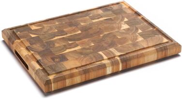 iWerk® – Kitchen block made from brainwood 34 × 24.5 cm | High-quality solid wood | Butcher block made from sustainable acacia wood | Discover oiled wooden cutting boards for kitchen & gastronomy