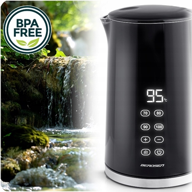 Електричний чайник Berdsen з регулюванням температури, 2200 Вт, сенсорна панель, 1,7 л