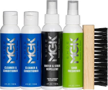 SHOE MGK Shoe Care Set – Shoe Protection – Complete Set – Water and Dirt Repellent plus Shoe Cleaner/Conditioner plus Shoe Refresher All-in-One Kit