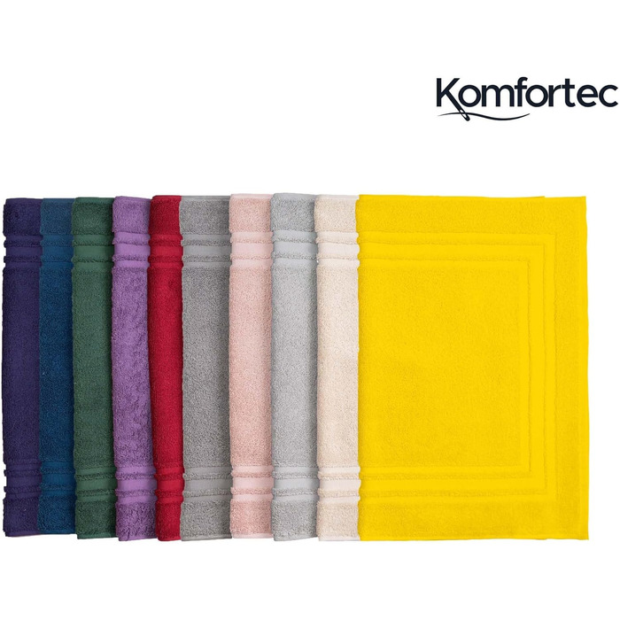 Комплект рушників для ванної кімнати Komfortec, 2 шт. - рушники для душу, килимки для ванни, бавовна 100%, 600 г/м², швидковисихаючі, бежевий (50x70 см)