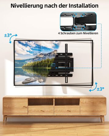 Кріплення для телевізора HOME VISION HV6401: поворотне та нахильне, для телевізорів 26-65 дюймів, універсальне, VESA 400x400, до 60 кг