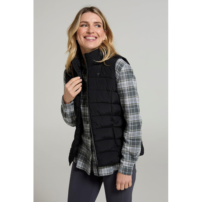 Жіночий жилет Mountain Warehouse Opal з утеплювачем - легка терможилетка, кишені на блискавці, водовідштовхувальний, чорний (40)