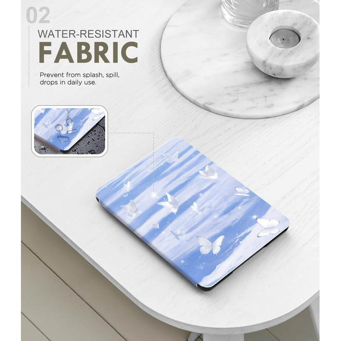 Чохол MoKo для Kindle Paperwhite 12-го покоління (2024) та Kindle Colorsoft Signature Edition (2024), PU шкіра, авто-сон/пробудження, сірий ліс (сніговий метелик)