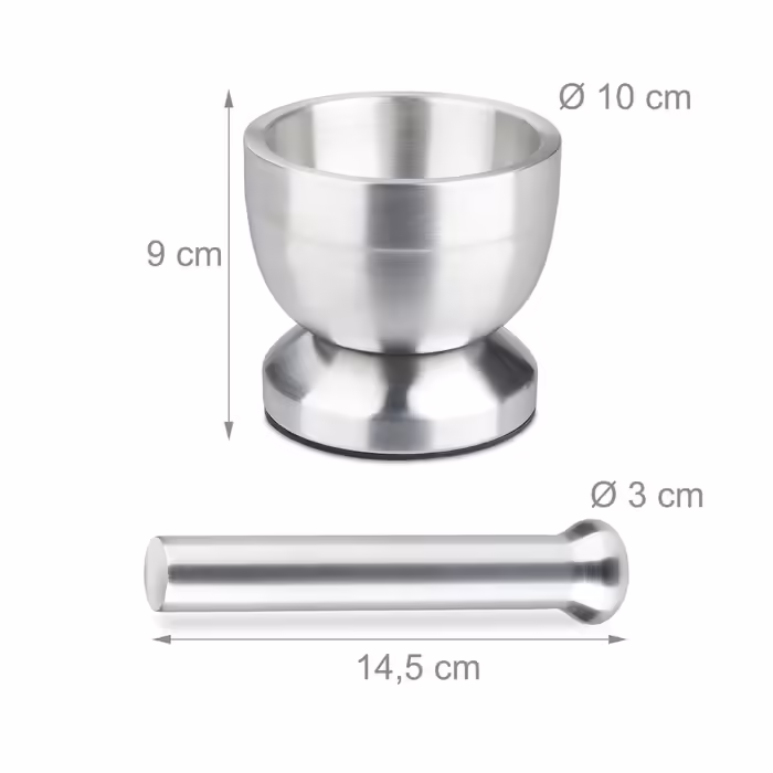 Relaxdays Mortar and Pestle, Stainless Steel