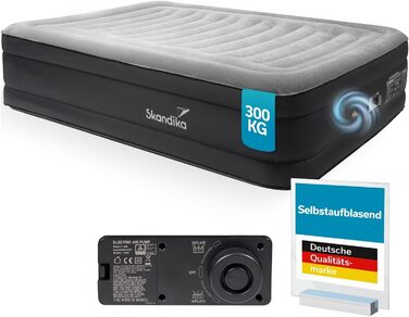 Надувна матрац Skandika Sveja для 2 осіб з самонадувною системою та насосом, 204 x 151 x 43 см, до 300 кг, з сумкою, для кемпінгу