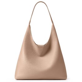 Сумка жіноча KALIDI Shopper Hobo з PU шкіри, бежева, для роботи, навчання, повсякдення, з кнопкою