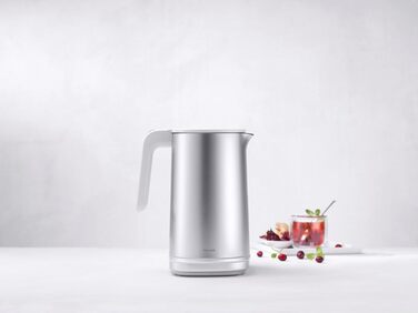 ZWILLING ENFINIGY Water Kettle Pro with Temperature Setting, Stainless Steel Scale Filter & Keep-Warm Function, 1850 Watts, 1.5 Liters, Silver