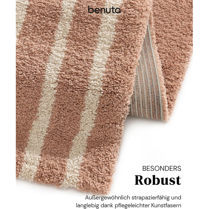 benuta Listening Kids Rug Gobi - Acrylic - Rectangular & in Style: Children's Motifs, Stripes, Scandi Living - Easy Care for Living Room, Bedroom, Blue, 160x230 cm 160 x 230 cm (Rectangular) Blue